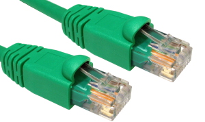 2m Snagless CAT5e Network Cable Green 24 AWG