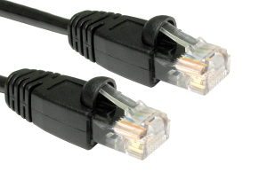 10m Snagless CAT5e Network Cable Black 24 AWG