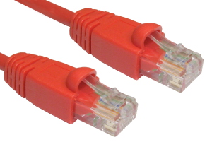 2m Snagless CAT5e Network Cable Red 24 AWG