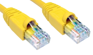 10m Snagless CAT5e Network Cable Yellow 24 AWG