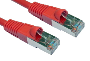 0.5m CAT5e Shielded Snagless Network Cable Red 26 AWG