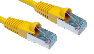 0.5m CAT5e Shielded Snagless Network Cable Yellow 26 AWG