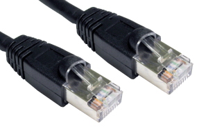 1m CAT6 Shielded Snagless Network Cable Black 26 AWG