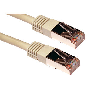 0.5m Grey CAT5e Shielded Network Cable Full Copper