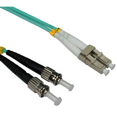 3m OM3 LC-ST 50/125 Fibre Optic Network Cable Aqua