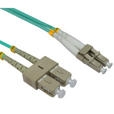 10m OM3 LC-SC 50/125 Fibre Optic Network Cable Aqua