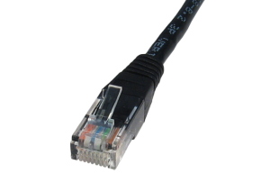 0.25m CAT5e Ethernet Cable Black Full Copper 24AWG