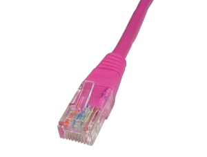 0.25m CAT5e Ethernet Cable Pink Full Copper 24AWG