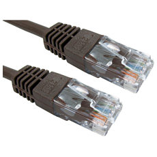 0.25m Brown Ethernet Cable Full Copper 26AWG