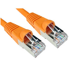 25cm CAT6A Ethernet Cable Orange Shielded 0.25m