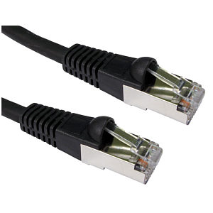 25cm CAT6A Ethernet Cable Shielded Black 0.25m