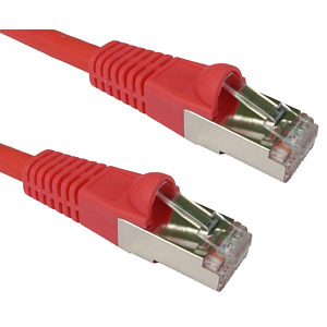 25cm CAT6A Ethernet Cable Shielded Red 0.25m