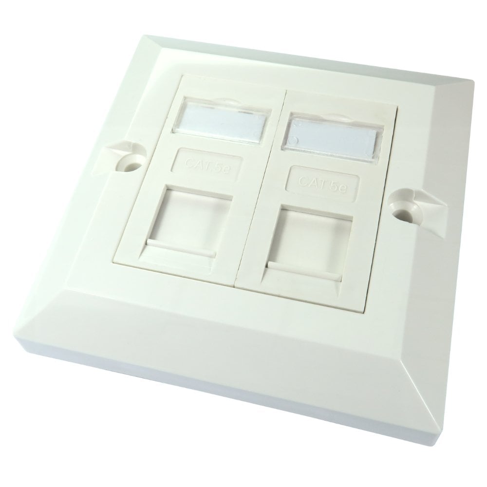 Single CAT5e 2-Port Faceplate