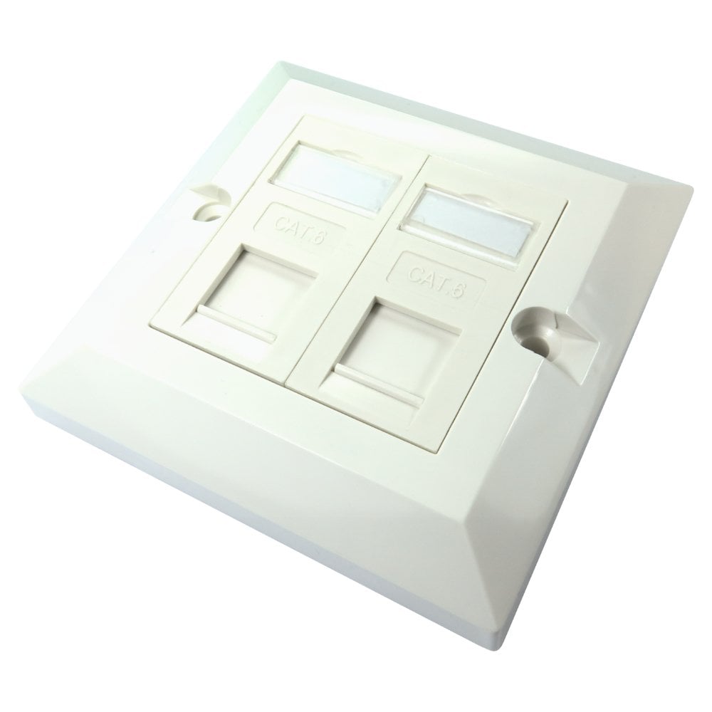 Single CAT6 Faceplate 2-Port
