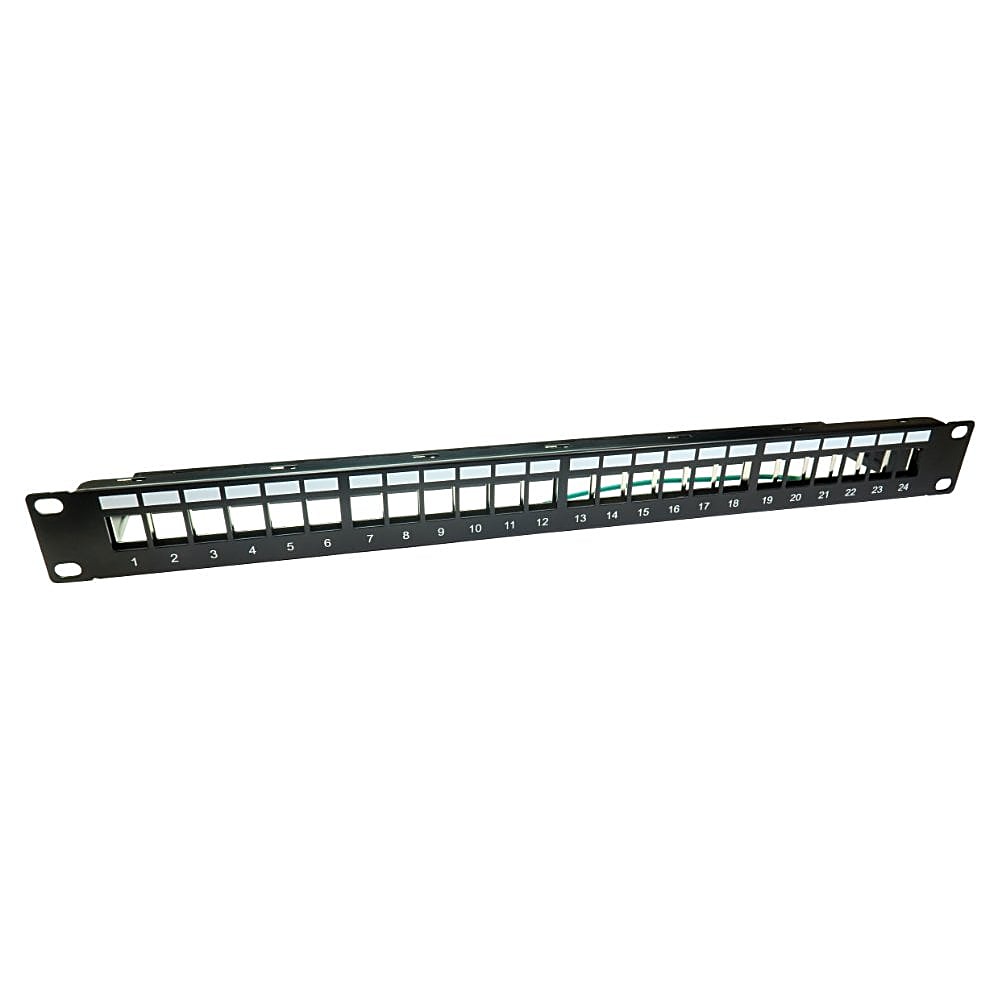 Shielded Keystone Patch Panel, 24 Port, 1U, Unloaded