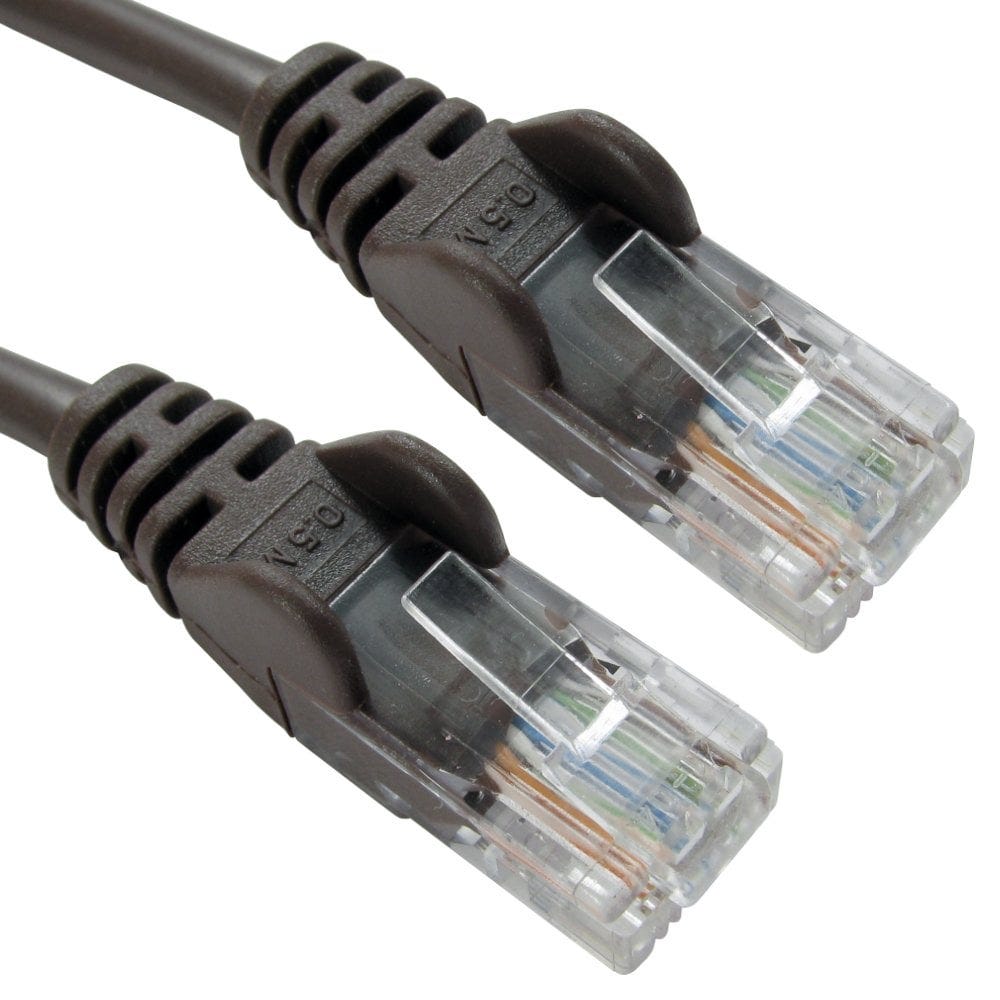 0.5m Network CAT5e Patch Lead Moulded Brown