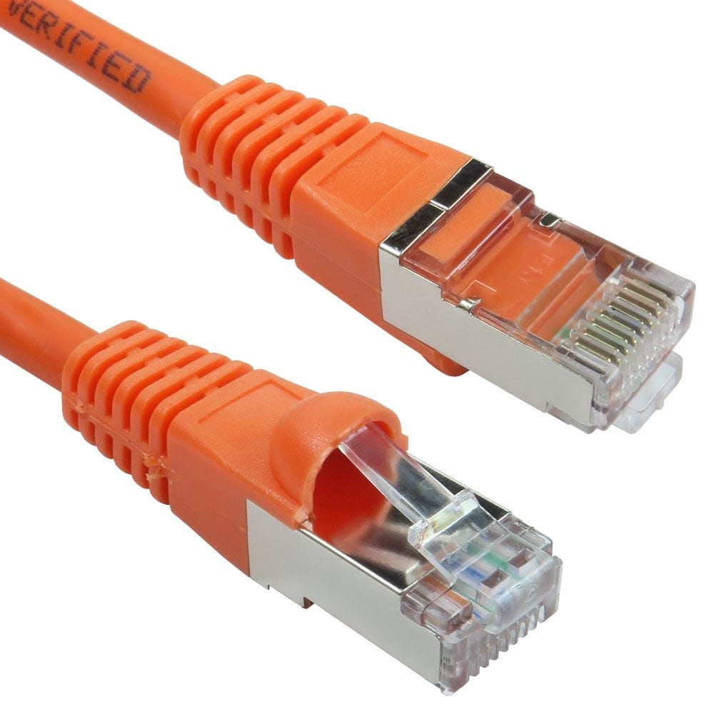 25cm CAT6A Ethernet Cable Orange Shielded 0.25m