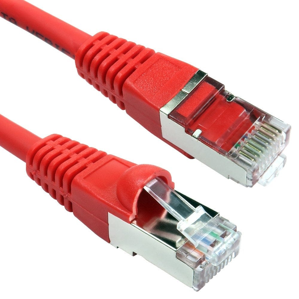 15m CAT6A Ethernet Cable SSTP Snagless Low Smoke Red