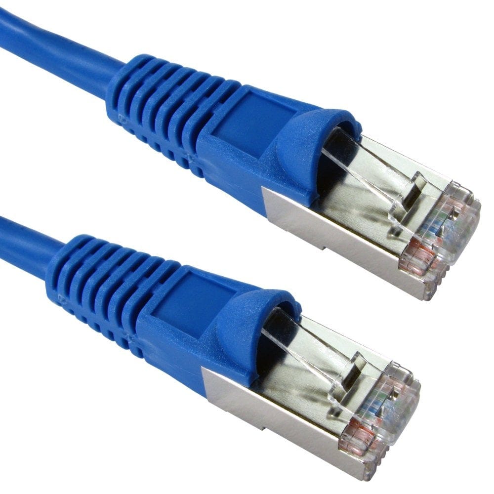 1m CAT5e Shielded Snagless Network Cable Blue 26 AWG