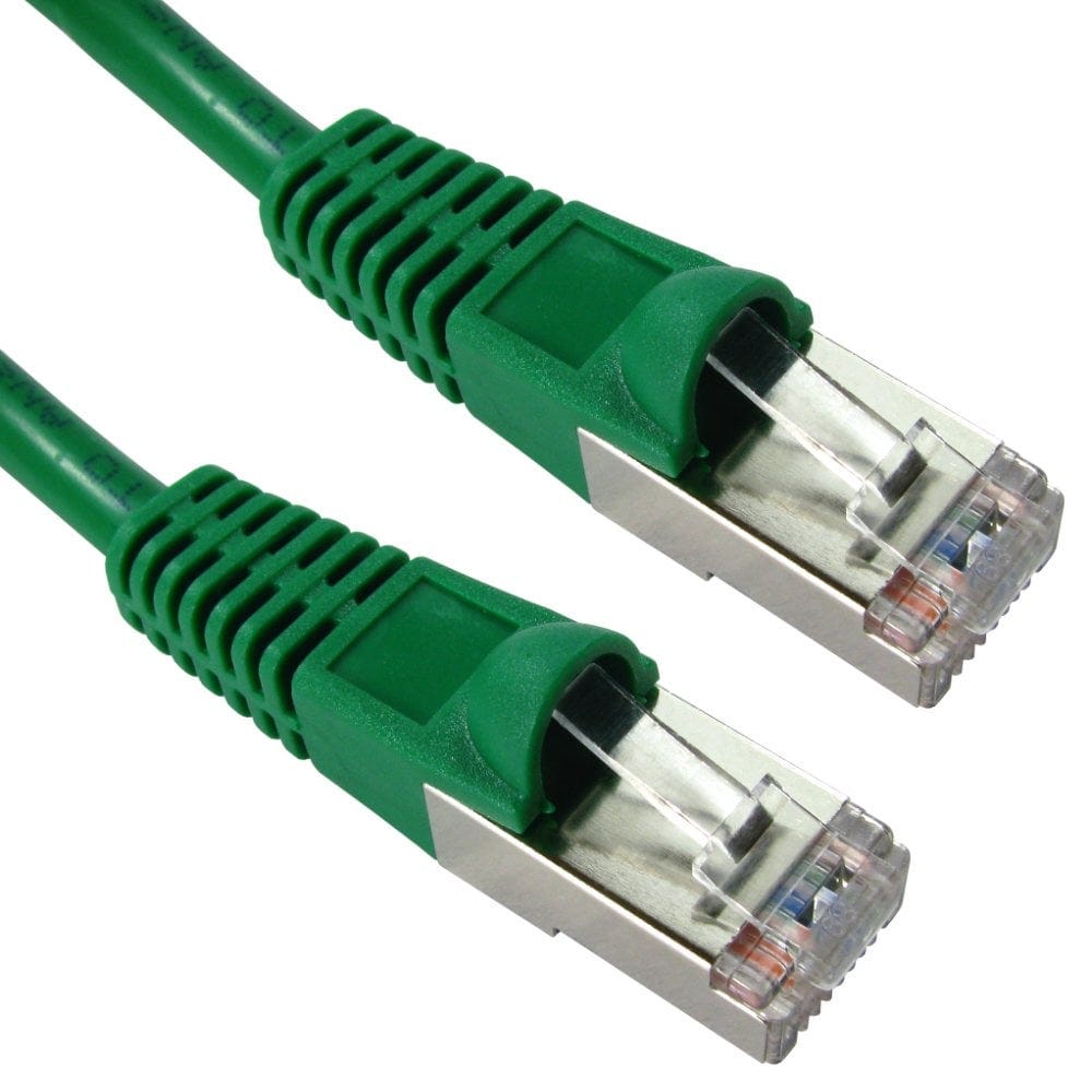 15m CAT5e Shielded Snagless Network Cable Green 26AWG