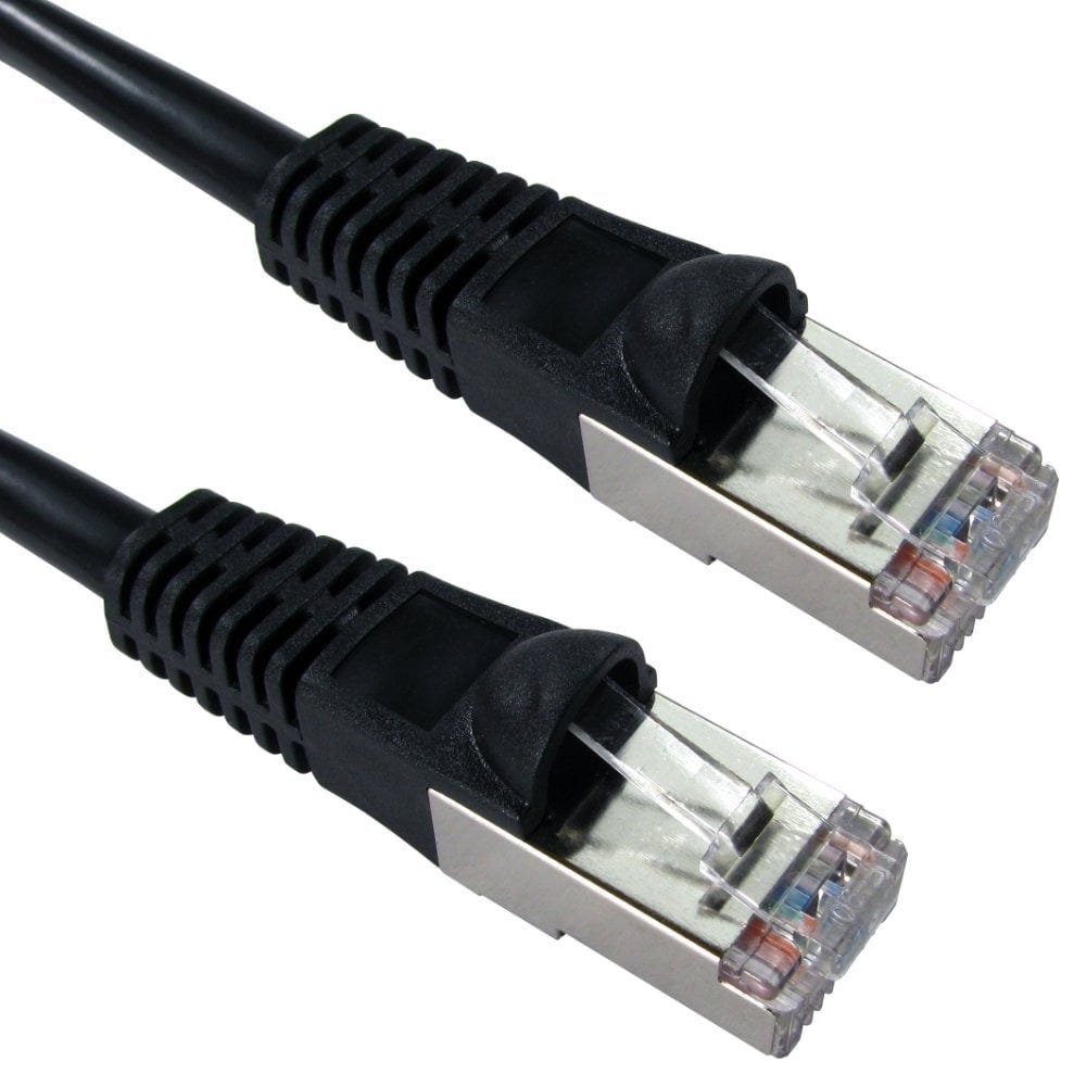1m CAT5e Shielded Snagless Network Cable Black 26 AWG