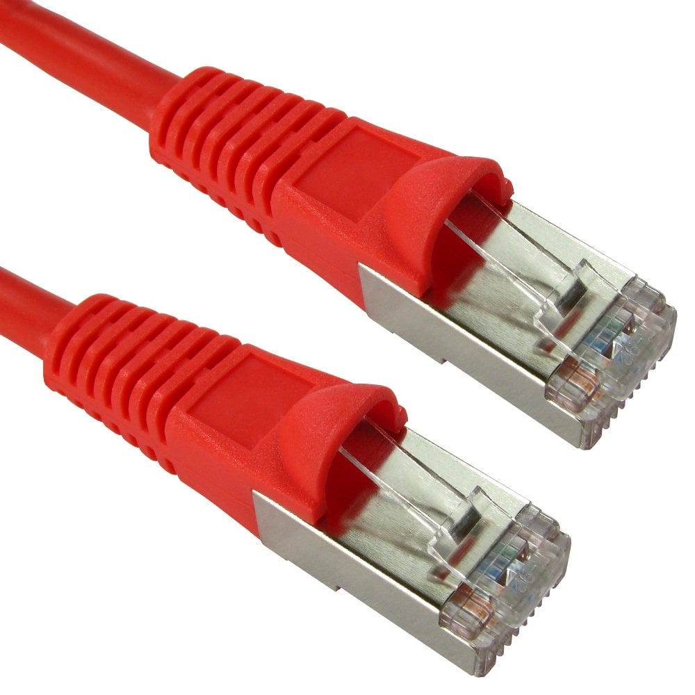 1m CAT5e Shielded Snagless Network Cable Red 26 AWG