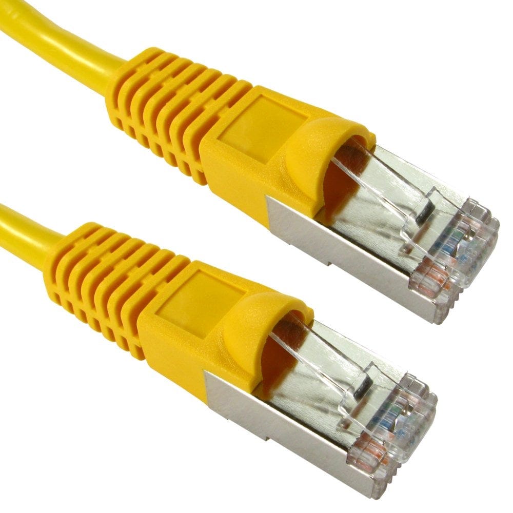 1m CAT5e Shielded Snagless Network Cable Yellow 26 AWG