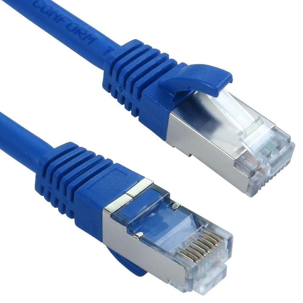 1m CAT8 Shielded Network Cable Blue LSZH 26AWG