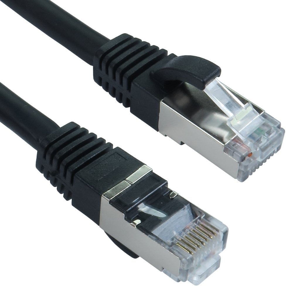 1m CAT8 Shielded Network Cable Black LSZH 26AWG