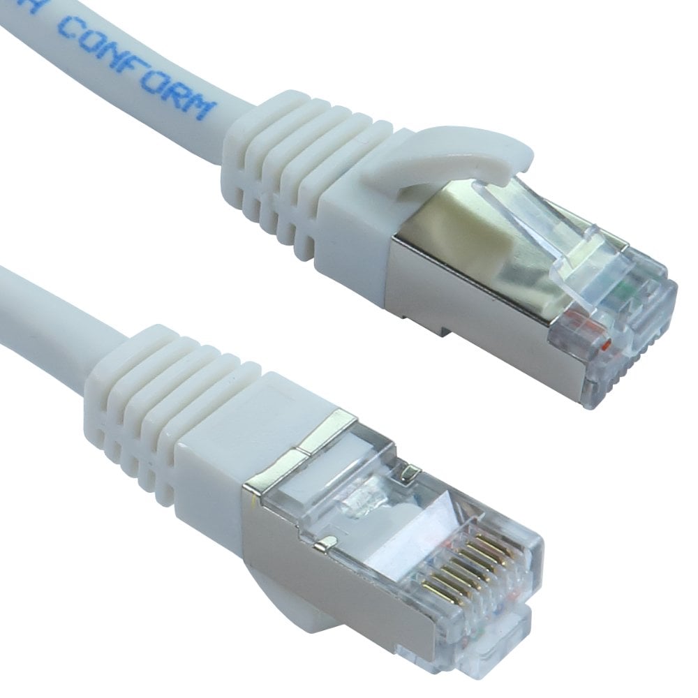 10m CAT8 Shielded Network Cable White LSZH 26AWG