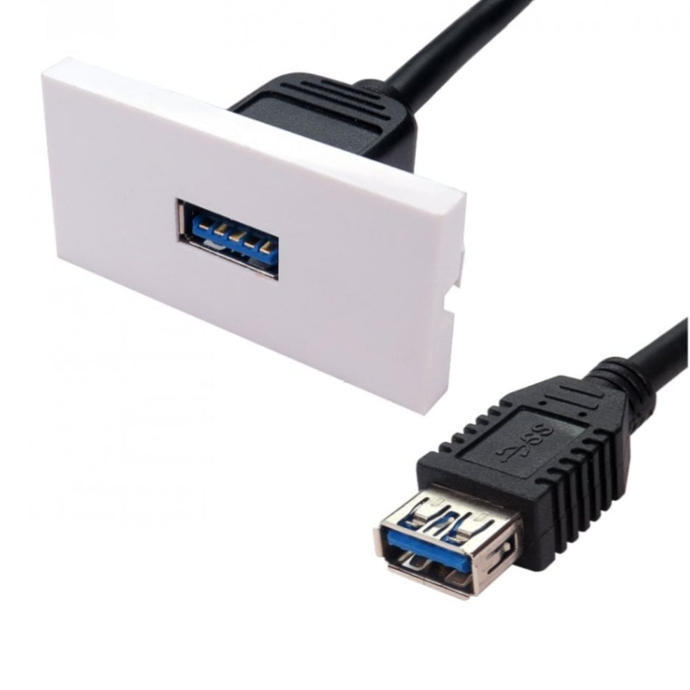 Euro Faceplate Module, USB 3.0 A to A Sockets