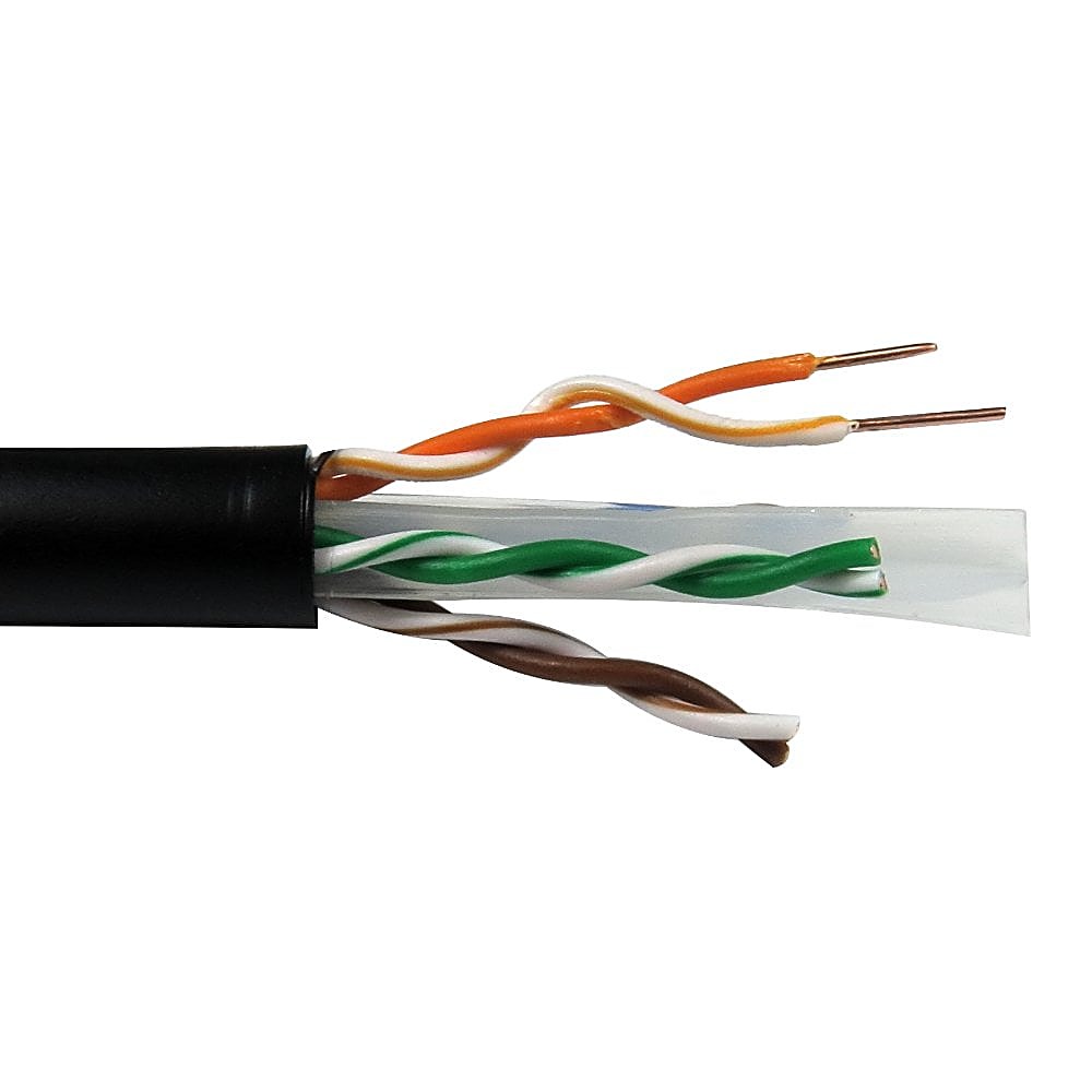 305m CAT6 Network Cable Reel Black Outdoor PE