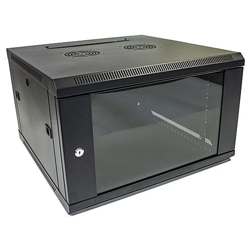 19 Inch Wall Cabinet, 12U, 450mm Deep, Flat Packed, Black