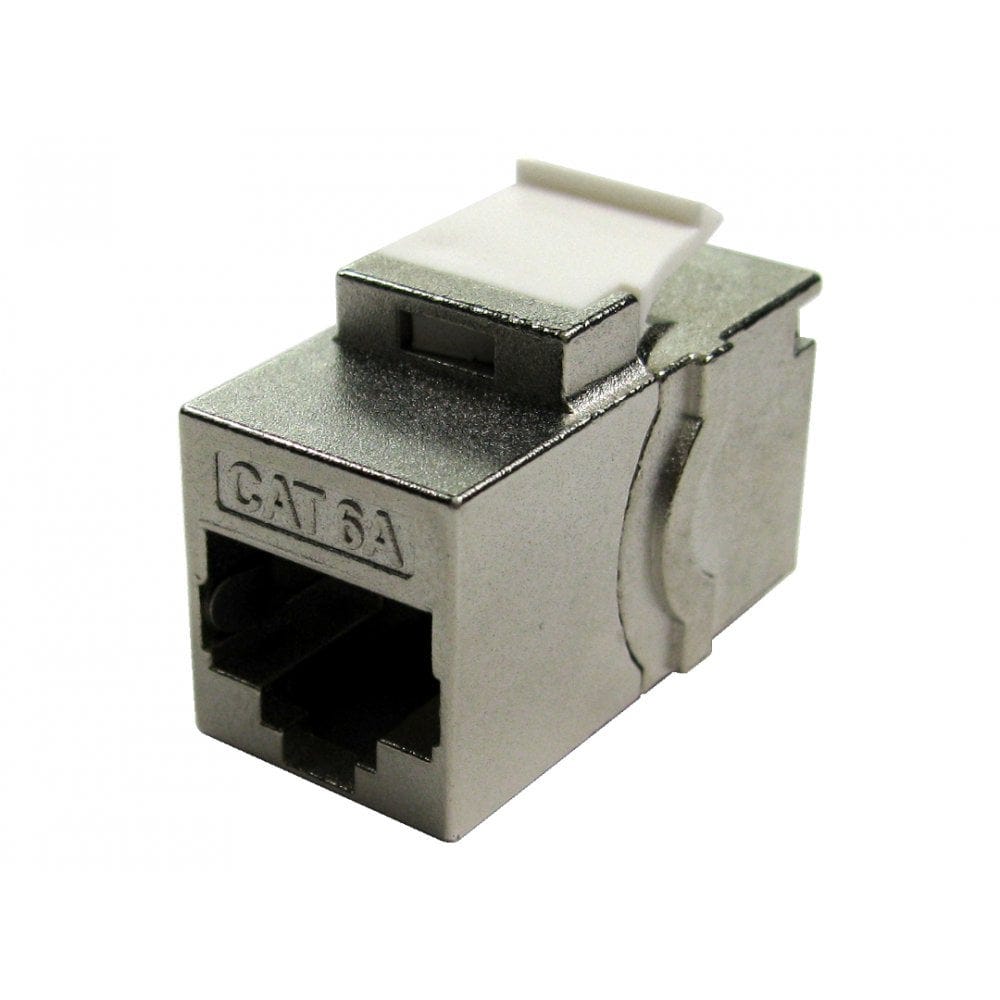 Shielded Cat6A RJ45 Keystone Jack, Metal Body