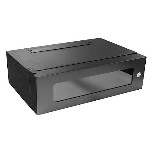 19 Inch Wall Cabinet, 3U, 360mm Deep, Glass Door, Black