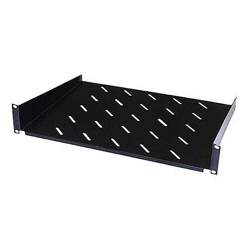 19 Inch Vented Rack Shelf, 2U, 350mm Deep, Black