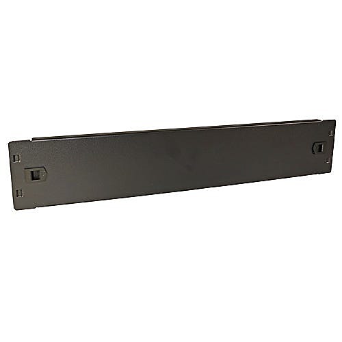 Tool-Less 19 Inch Rack Blanking Plate, 2U, Black