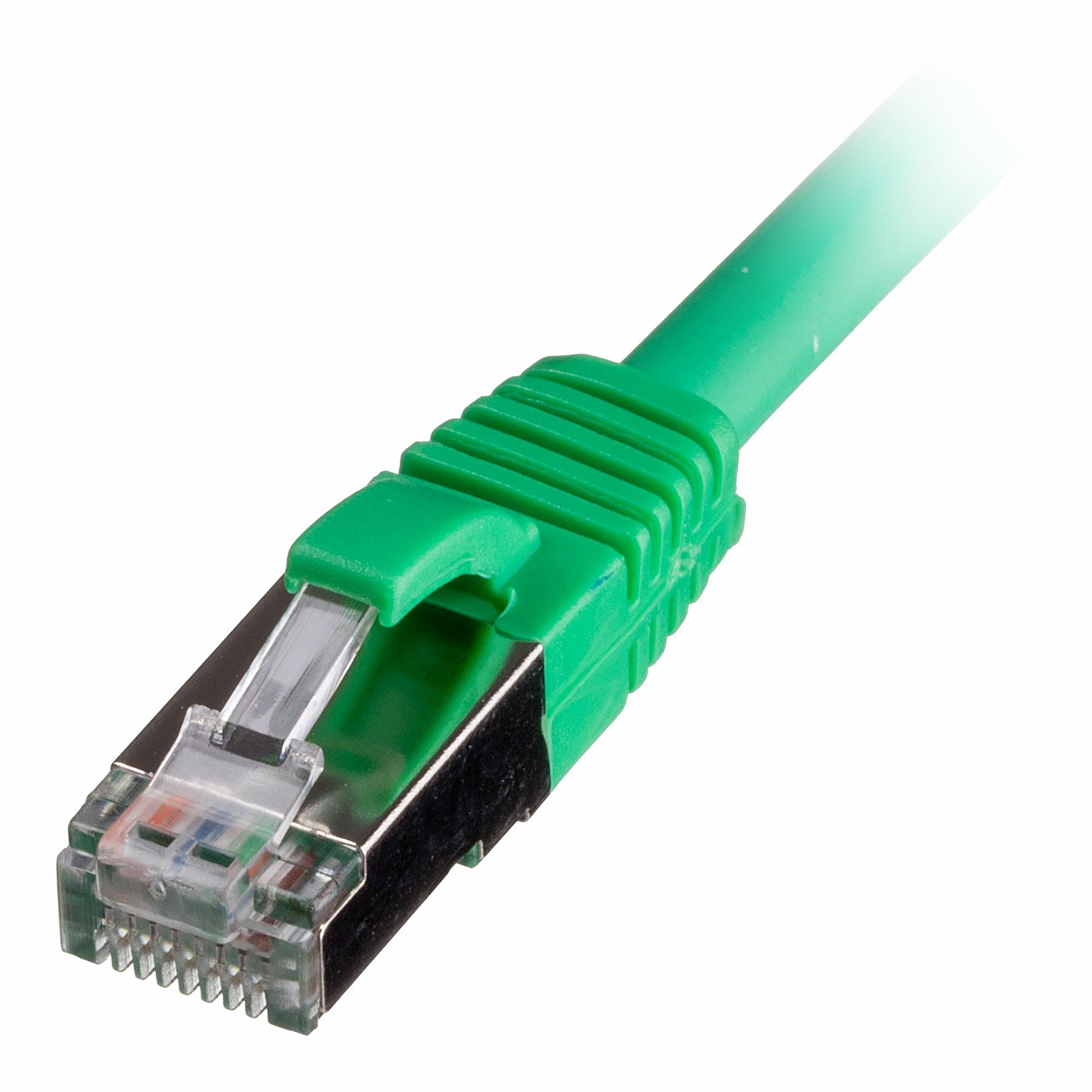 100 Pack 1m CAT6A S/FTP Snagless Network Cables Green LSZH 26AWG