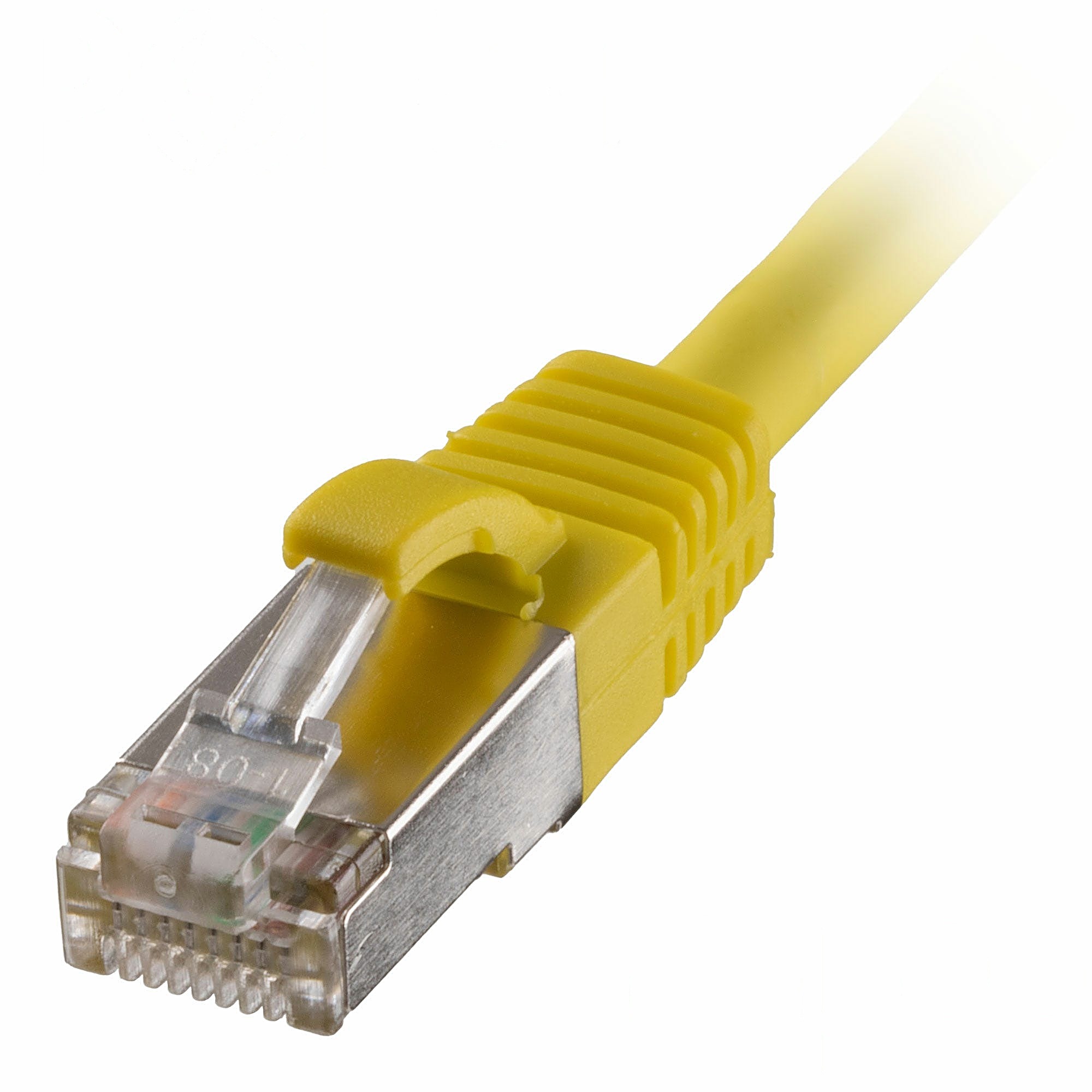 100 Pack 0.5m CAT6A S/FTP Snagless Cables Yellow LSZH 26AWG