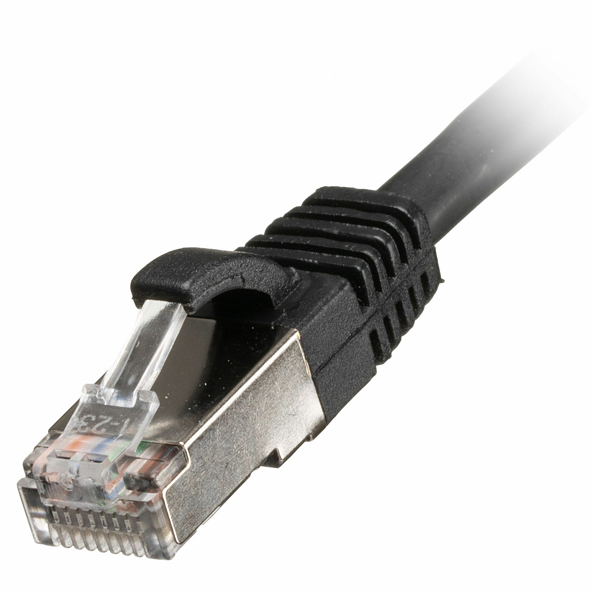 100 Pack 0.3m CAT6A S/FTP Snagless Cables Black LSZH 26AWG