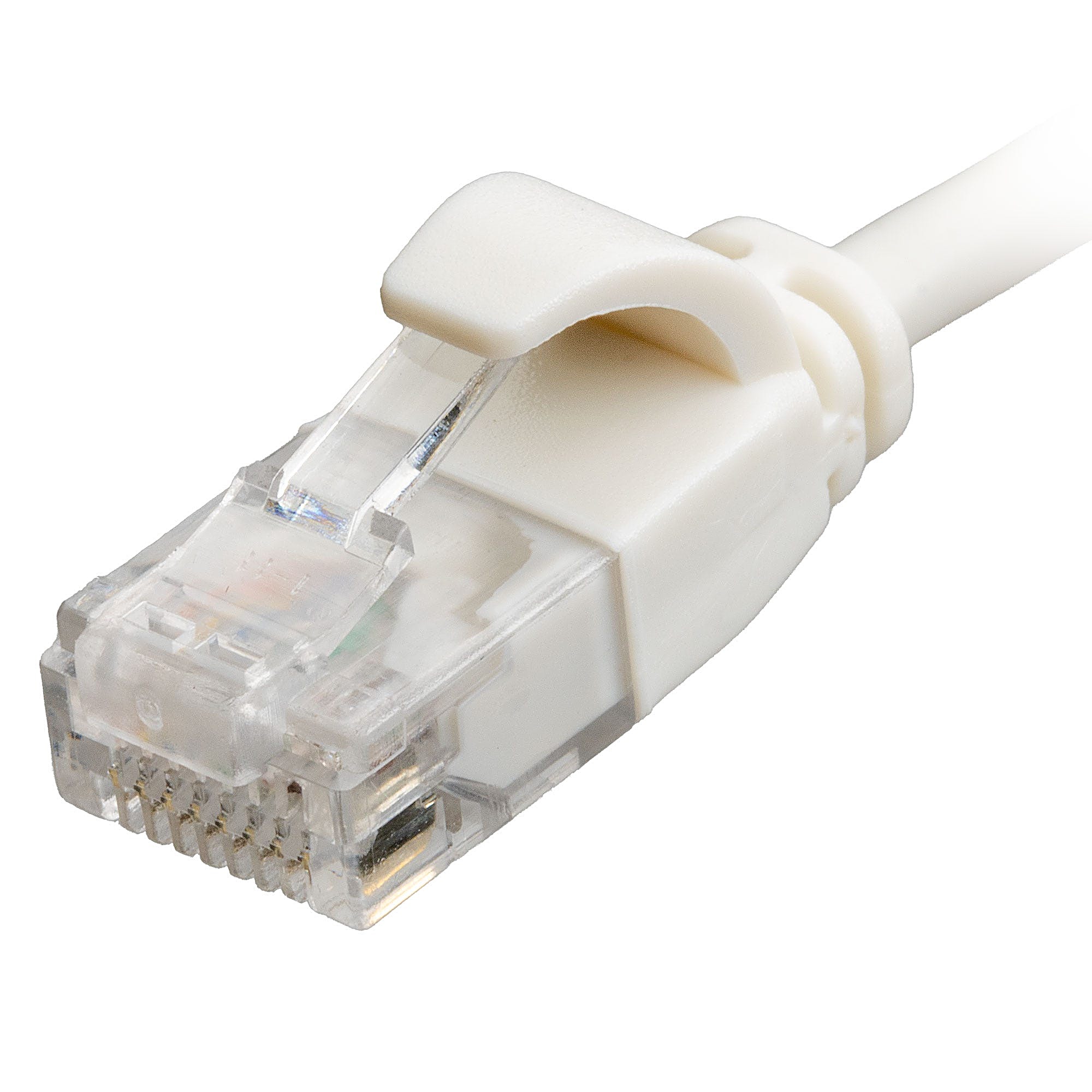 0.25m CAT6 Slim U/UTP Snagless Network Cable White LSZH 30AWG