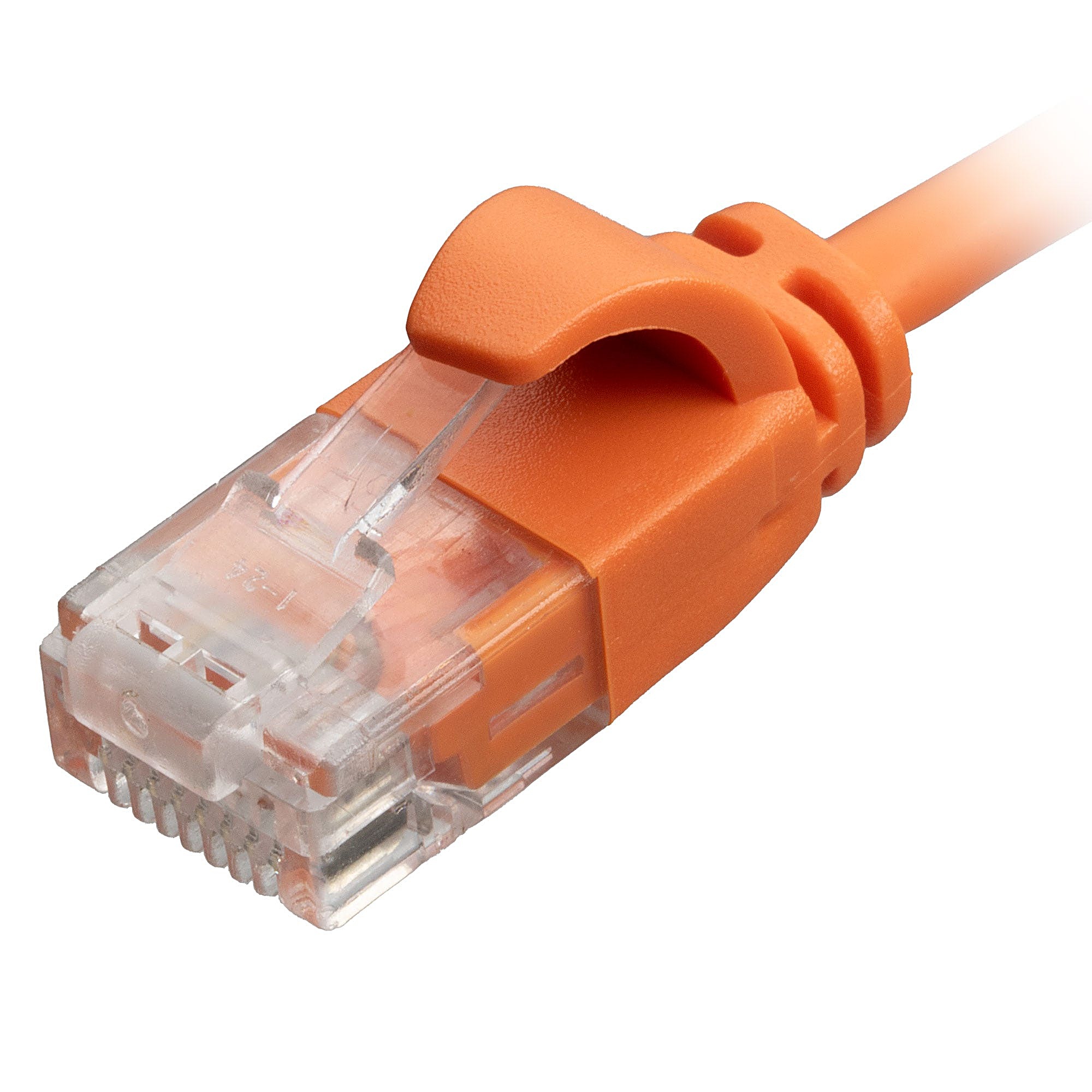 0.25m CAT6 Slim U/UTP Snagless Network Cable Orange LSZH 30AWG
