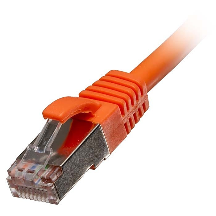 100 Pack 1m CAT6A S/FTP Snagless Cables Orange LSZH 26AWG