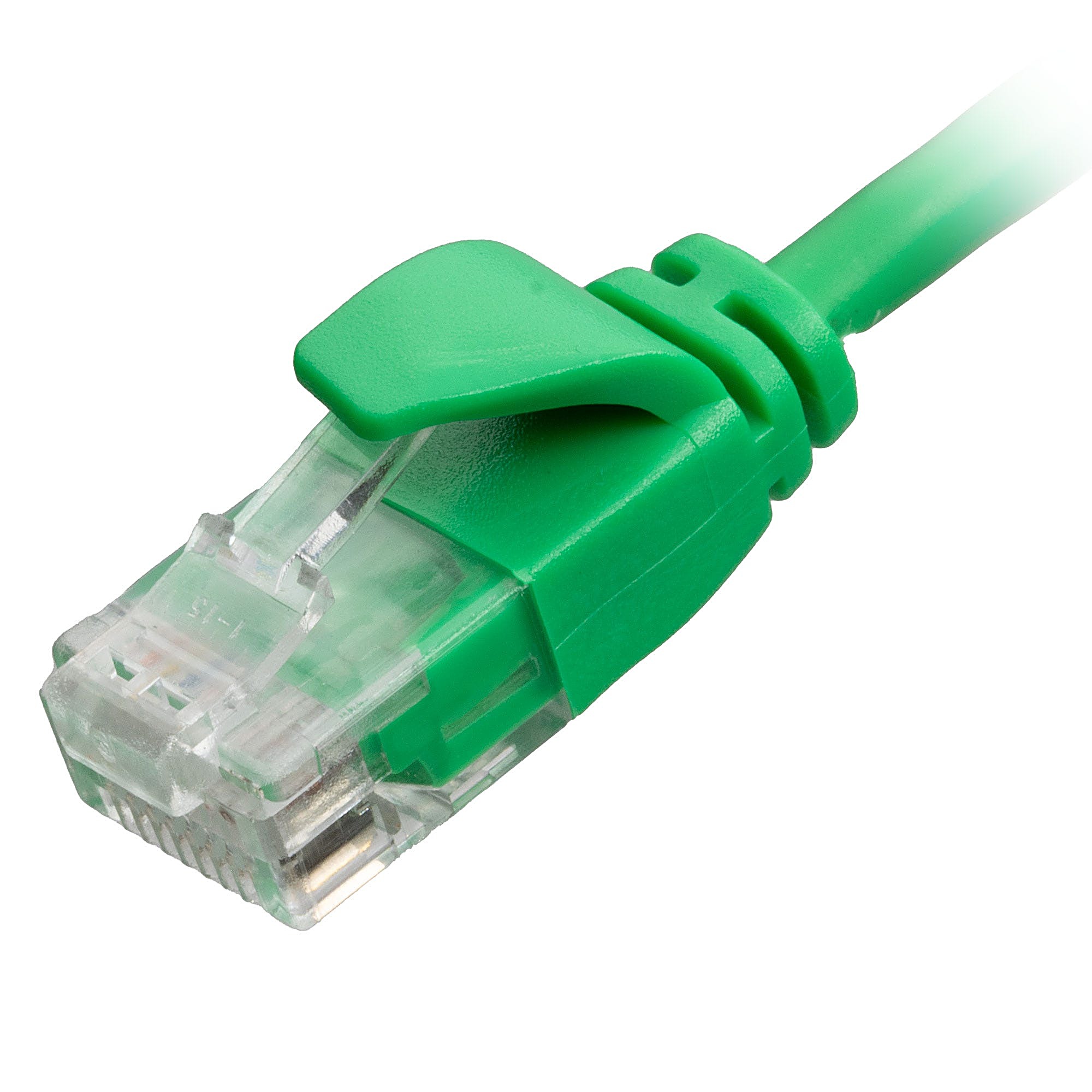0.3m CAT6 Slim U/UTP Snagless Network Cable Green LSZH 30AWG