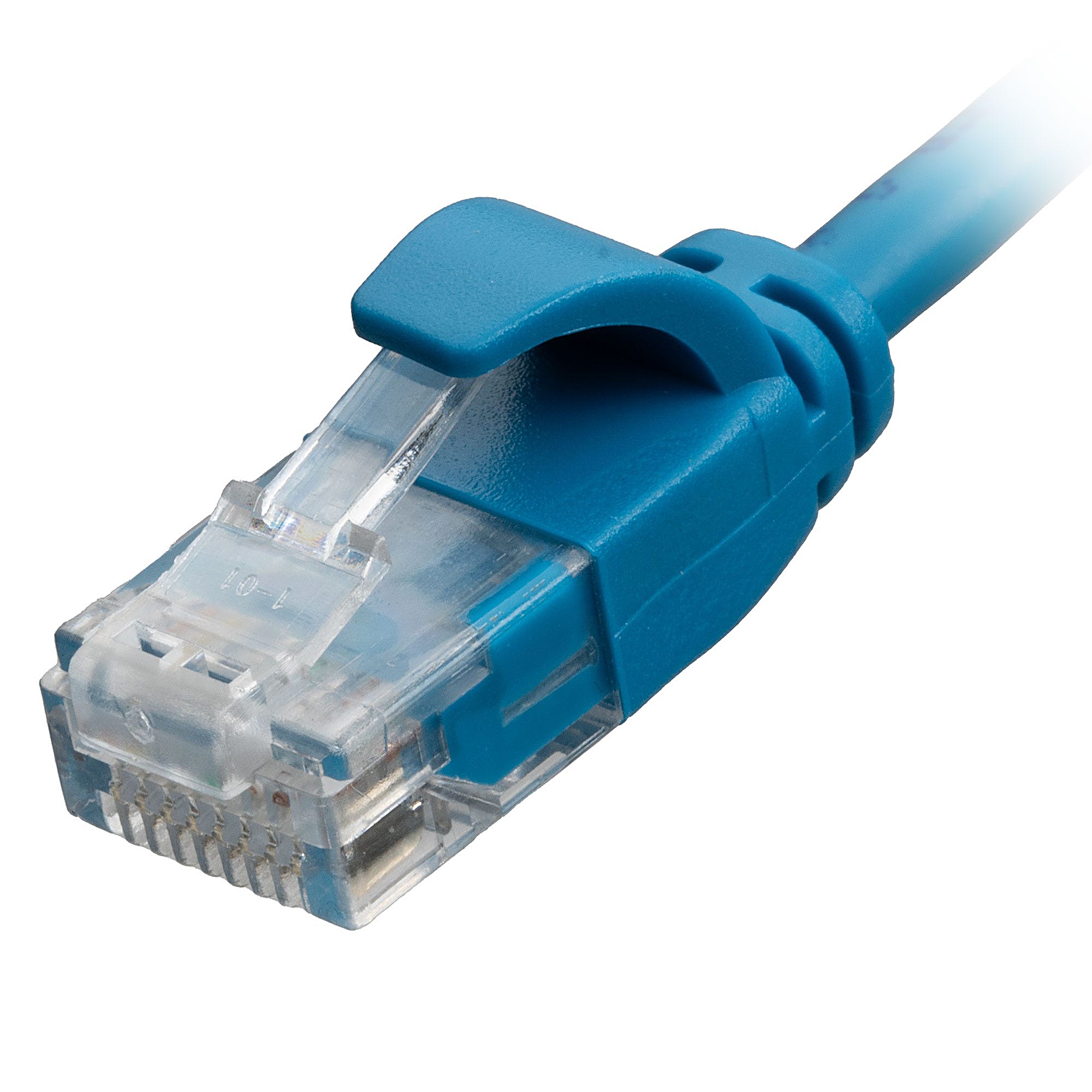 0.25m CAT6 Slim U/UTP Snagless Network Cable Blue LSZH 30AWG