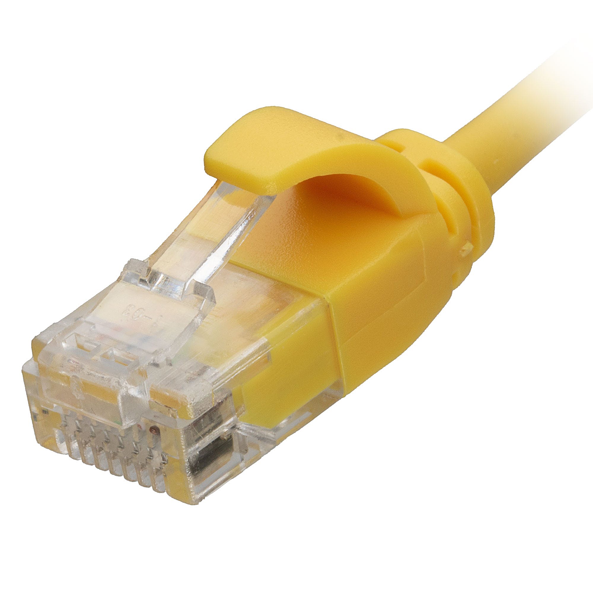 0.5m CAT6 Slim U/UTP Snagless Network Cable Yellow LSZH 30AWG