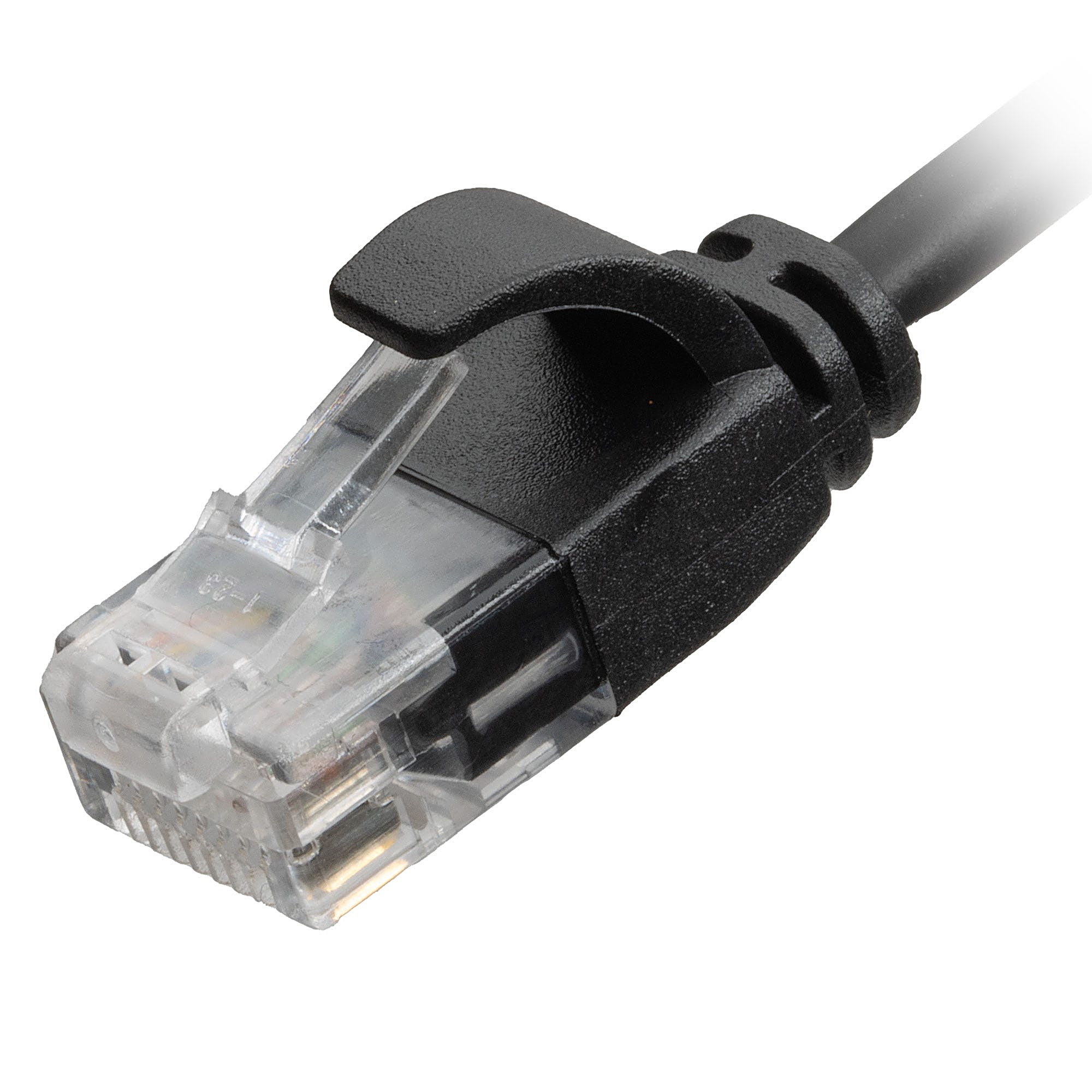 0.25m CAT6 Slim U/UTP Snagless Network Cable Black LSZH 30AWG