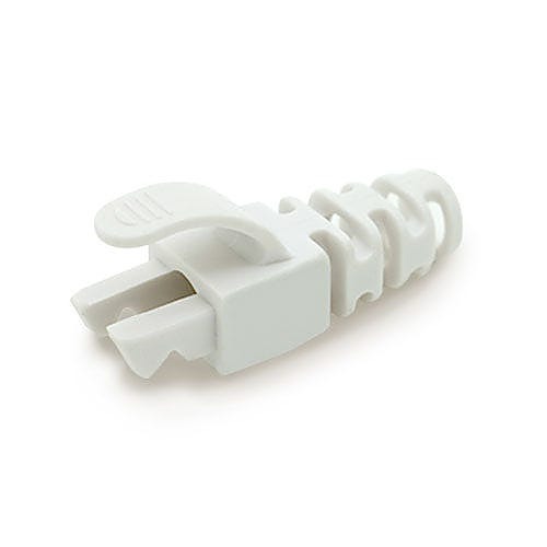 White Snagless RJ45 Boots, Cat6 6.5mm Cable, Pack of 50