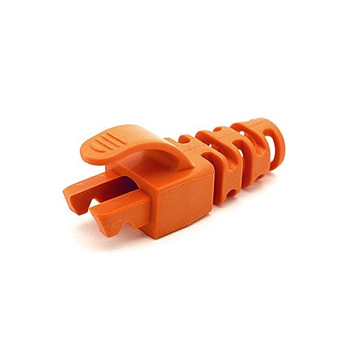Orange Snagless RJ45 Boots, Cat6 6.5mm Cable, Pack of 50