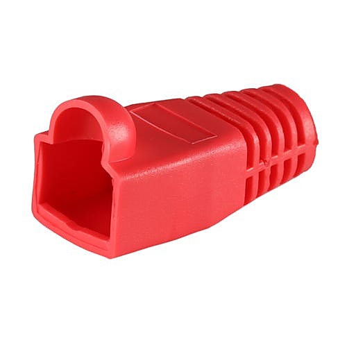 Red Bubble RJ45 Boots, Cat6A 6.5mm Cable, Pack of 50